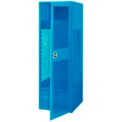 Pucel All Welded 3 Wide Gear Locker With Door Foot Locker 24x18x72 Blue