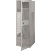 Global Industrial Welded Security Gear Locker W/Door & Foot Locker, 24"Wx24"Dx72"H, Gray