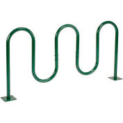 Global Industrial™ 7-Bike Wave Bike Rack, Green, Flange Mount