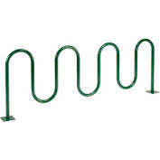 Global Industrial™ 9-Bike Wave Bike Rack, Green, Flange Mount