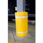 44"H X 60"W Soft Nylon Column Protector - Yellow Cover/White Tapes - Pkg Qty 6