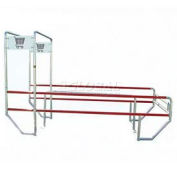 VersaCart Double Outdoor Shopping Cart Corral with Divider & Double Arch 12'L x 60"W