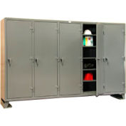 Strong Hold® Multi-Shift Personal Locker 106-MS-2425 - Single Tier 122x24x78 5 Door Gray