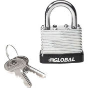 General Security Laminated Steel Padlock with Bumper and Two Keys - Keyed Differently
