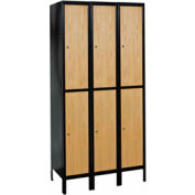 Hallowell UW3288-2A-MEW Wood/Metal Hybrid Locker Double Tier 12x18x36 6 Door Assemble