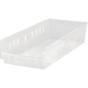 Plastic Nesting Storage Shelf Bin QSB104CL 6-5/8&quot;W x 17-7/8&quot;D x 4&quot;H Clear - Pkg Qty 20