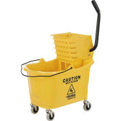Global Industrial Mop Bucket And Wringer Combo 38 Qt., Side Press, Yellow