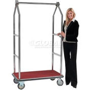 Aarco Easy-Roll Chrome Bellman Hotel Luggage Cart LC-2C 42 x 24