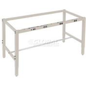 96"W x 30"D Steel Square Tubular Height Adjustable Production Workbench Frame with Electric - Tan