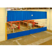 Global Industrial™ Blue Curtain Wall Partition with Clear Vision Strip 12 x 10 