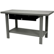Homak Automotive Steel Workbench w/ 2 Drawers, 59"W x 25-1/2"D x 34"H, Gray