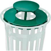Global Industrial Steel Rain Bonnet Lid For 36 Gallon Trash Can, Green