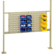 Completed Panel Kit for 48"W Workbench with 36"W Louver, Mounting Rails & Uprights - Tan