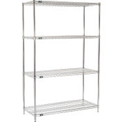 Nexel® Chrome Wire Shelving Starter - 48"W x 21"D x 74"H