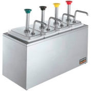 Server 82830, Non-Insulated Rail w/ (4) Stainless Steel Pumps & (4) Deep Fountain Jars