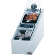 Server Topping Rail, w/ (2) 1/9 Size Jars, Clear Hinged Lids & 1/2 oz. Spoons