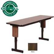 Correll Folding Seminar Table - Adjustable Height - 18"x 60" Walnut 