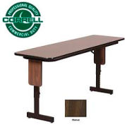 Correll Folding Seminar Table - Adjustable Height - 18"x 60" Walnut
