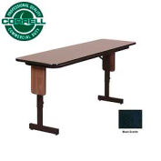 Correll Folding Seminar Table - Adjustable Height - 18"x72" Black Granite
