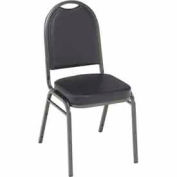 KFI Heavy Duty Banquet Stacking Chair - Black Vinyl /Silver Vein Frame