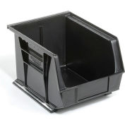 Global™ Plastic Stacking Bins - Parts Storage Bin 8-1/4 x 10-3/4 x 7, Black - Pkg Qty 6