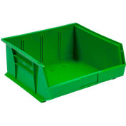 Global™ Plastic Stackable Bin 11 x 10-7/8 x 5, Green - Pkg Qty 6