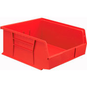 Global Industrial Plastic Stack and Hang Parts Storage Bin 11 x 10-7/8 x 5, Red - Pkg Qty 6