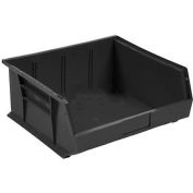 Global™ Plastic Stacking Bins - Parts Storage Bin 11 x 10-7/8 x 5, Black - Pkg Qty 6