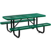 6 ft. Rectangular Outdoor Steel Picnic Table - Expanded Metal - Green