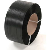 Global Industrial 8" x 8" Core Polypropylene Strapping, 7200'L x 1/2"W x 0.026" Thick, Black