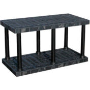 Structural Plastic Vented Shelving, 48"W x 24"D x 27"H, Black