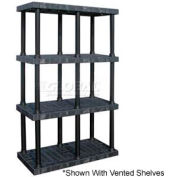 Structural Plastic Solid Shelving, 48"W x 24"D x 75"H, Black