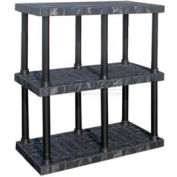 Structural Plastic Adjustable Solid Shelving, 48"W x 24"D x 45"H, Black