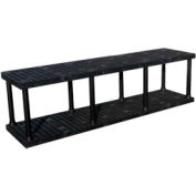 Structural Plastic Solid Shelving, 96"W x 24"D x 27"H, Black