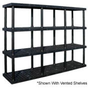 Structural Plastic Solid Shelf, 96"W x 24"D x 75"H, Black
