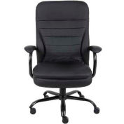 Interion® Big & Tall Executive Chair With High Back & Fixed Arms, Synthetic Leather, Black