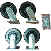 Durham Mfg® 6" x 2" Phenolic Caster Kit HC-6PH-R/S, 2 Rigid, 2 Swivel