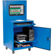 Global Industrial™ Deluxe LCD Industrial Computer Cabinet, Blue, Unassembled