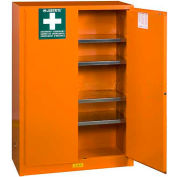 Justrite® Emergency Preparedness Cabinet, 65"Wx43"Dx18"H, Orange, Assembled