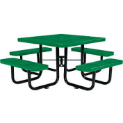 46" Square Outdoor Steel Picnic Table - Perforated Metal - Green