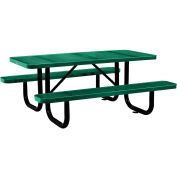 6 ft. Rectangular Outdoor Steel Picnic Table - Perforated Metal - Green
