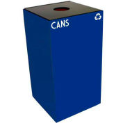 Steel Recycling Container with Bottle & Can Opening - 28 Gallon Capacity Blue - 28GC01-BL