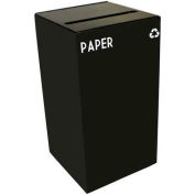 Steel Recycling Container with Paper Slot Opening - 28 Gallon Capacity Charcoal - 28GC02-CB