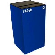 Steel Recycling Container with Paper Slot Opening - 28 Gallon Capacity Blue - 28GC02-BL