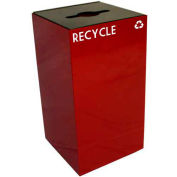 Steel Recycling Container with Combo Opening - 28 Gallon Capacity Red - 28GC04-SC