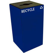 Steel Recycling Container with Combo Opening - 28 Gallon Capacity Blue - 28GC04-BL