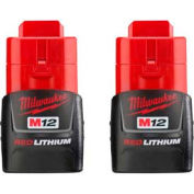Milwaukee® 48-11-2411 12V Li-Ion M12 Battery 1.5Ah Compact 2Pk