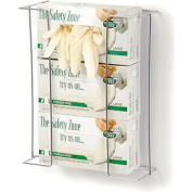Global Industrial Triple Glove Box Holder, Wire Steel, 11-15/16"W x 3-13/16"D x 14-3/16"H