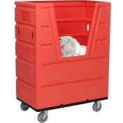 Global Industrial Hopper Front Plastic Bulk Truck, 43 Cu. Ft., Red