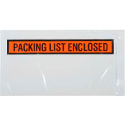 Panel Face Envelopes, "Packing List Enclosed" Print, 5-1/2"L x 10"W, Orange, 1000/Pack